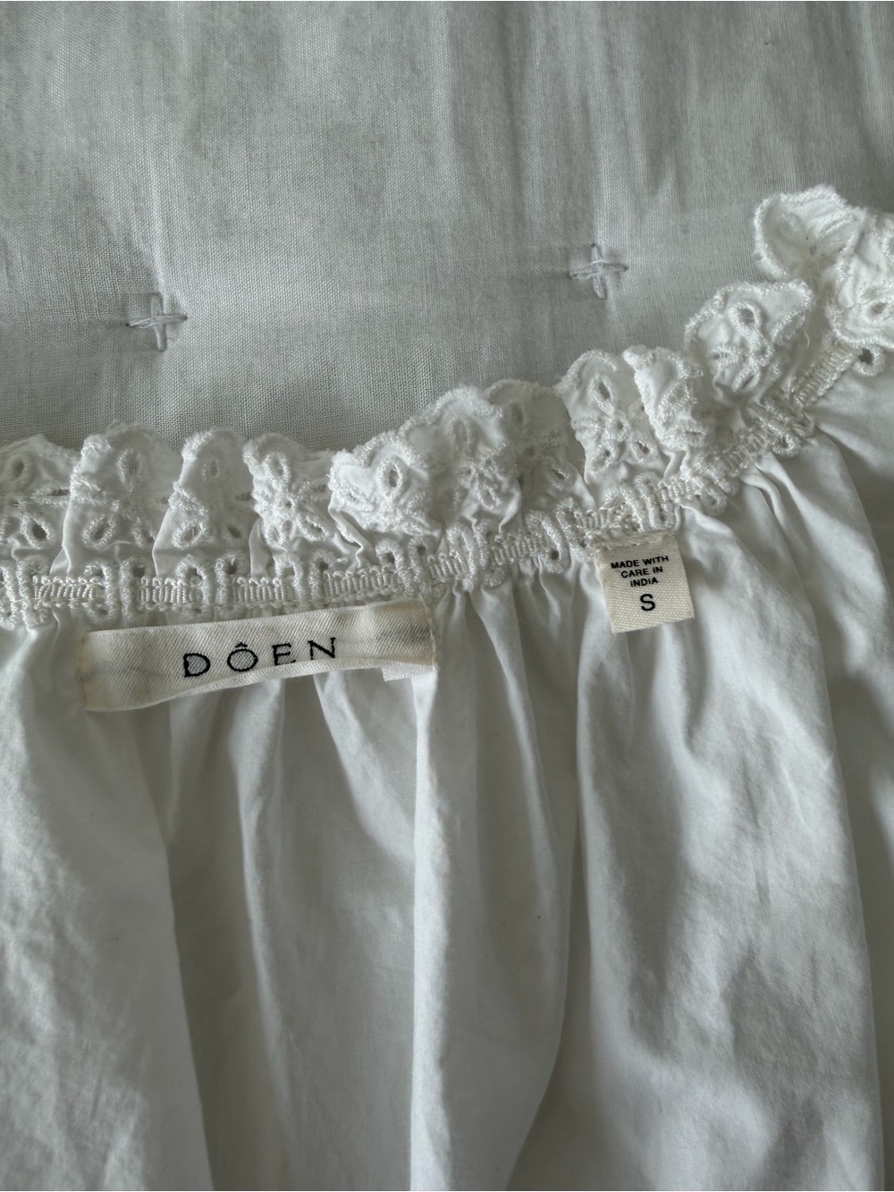 Doen Small Nera Top White Eyelet Salt Cotton Poplin - Picture 11 of 14